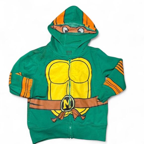 Nickelodeon kids Green Teenage Mutant Ninja Turtle Michelangelo hoodie 4t - Picture 1 of 5